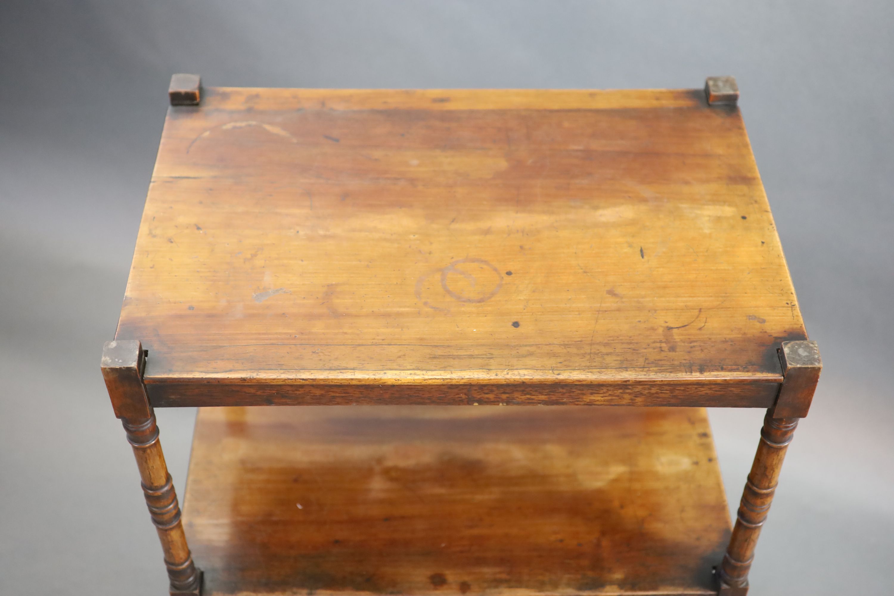 An early Victorian rosewood whatnot, W.65cm D.45cm H.105cm
